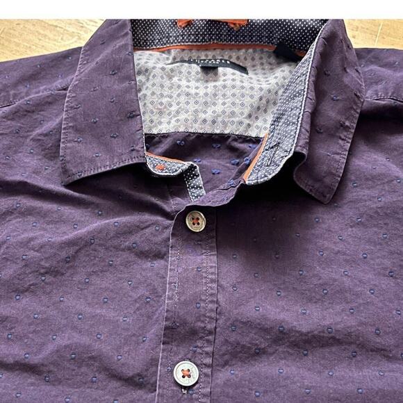 Ted Baker Men's Button Down Collared Shirt.  Purply Blue color! Size 4 - Picture 3 of 5